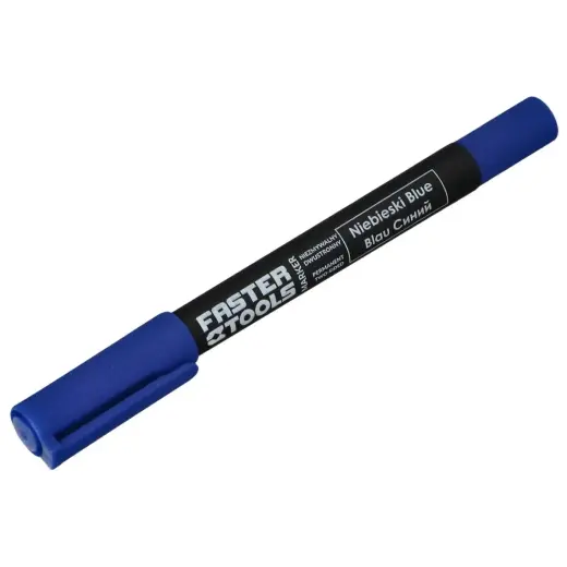 Marķieris divpusējs permanents zils 1.2mm/0.6mm