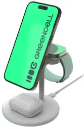 Green Cell MagScape 3-in-1 belaidis įkroviklis | Qi | Suderinama su MagSafe | baltas