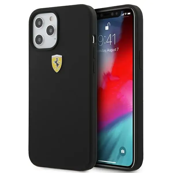 Ferrari FESSIHCP12MBK iPhone 12|12 Pro 6,1" czarny|black hardcase On Track Silicone