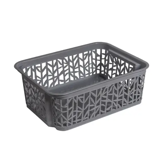 Basket 23.5x17.7x8.5cm Bamboo, dark grey
