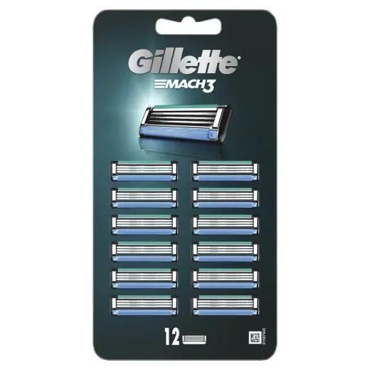 Gillette Mach3 Vertical Razor Blade Refills 12 Pcs