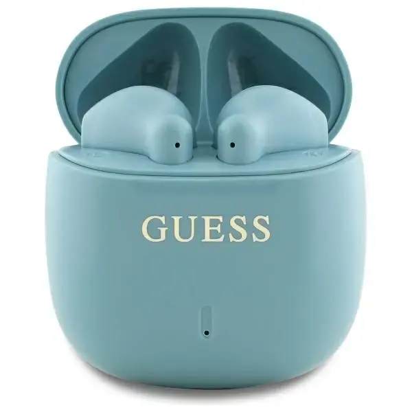 Guess słuchawki Bluetooth GUTWSJ14ESGQ    TWS + stacja dokująca turkusowy|turquoise Printed Classic Logo