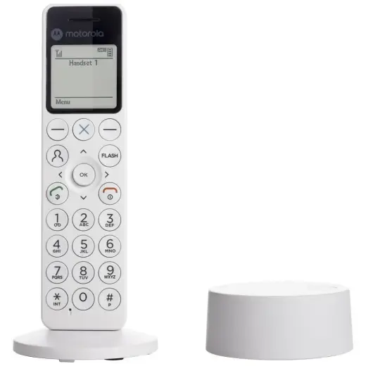 Cordless landline phone  Motorola DOT411 white