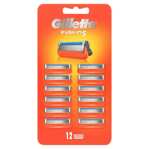Gillette Fusion5 Mens Razor Blades, Pack of 12 Refill Blades