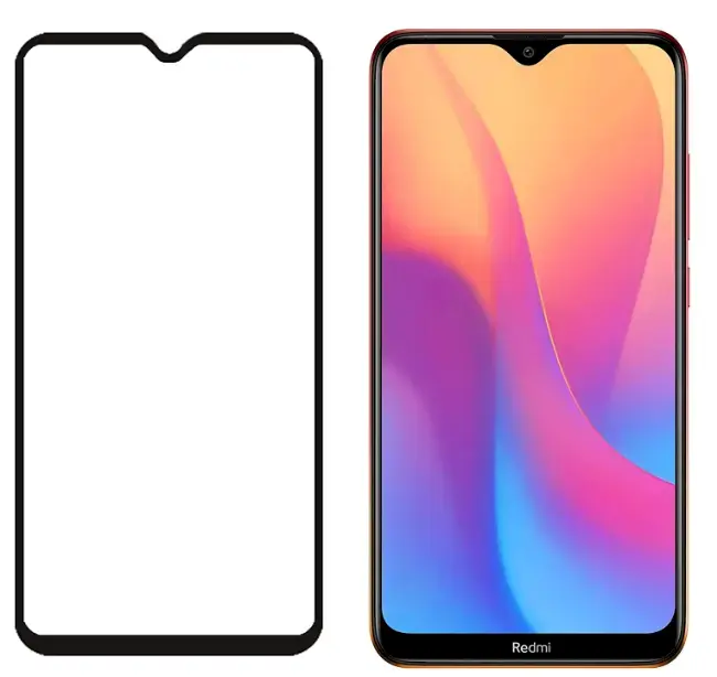 Fusion Full Glue 5D Aizsargstikls pilnam ekrānam ar rāmiņu telefonam Xiaomi Redmi 9A | Xiaomi Redmi 9C melns