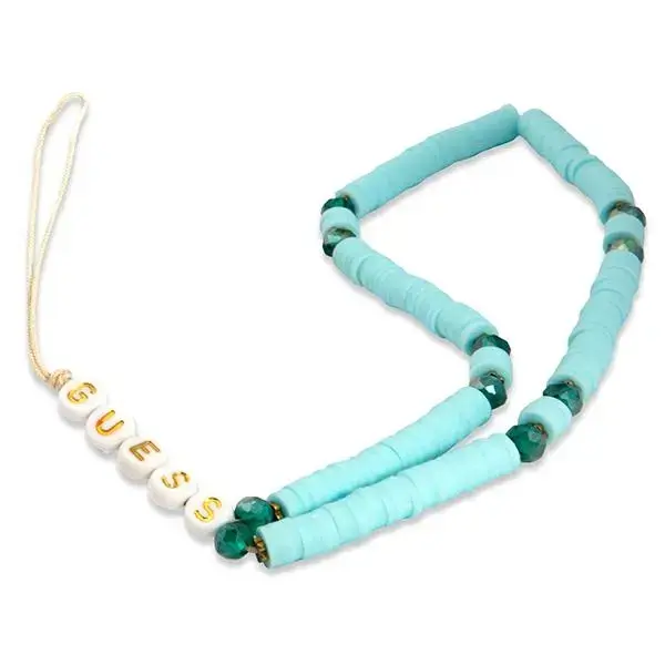 Guess Phone Strap GUSTPEARP blue Heishi Beads