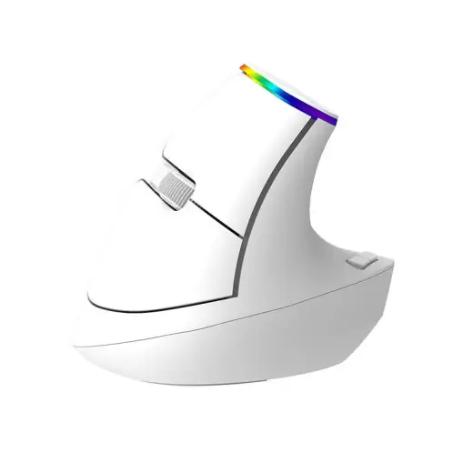 Wireless Vertical Mouse Delux M618C 2.4G 1600DPI RGB (white) 