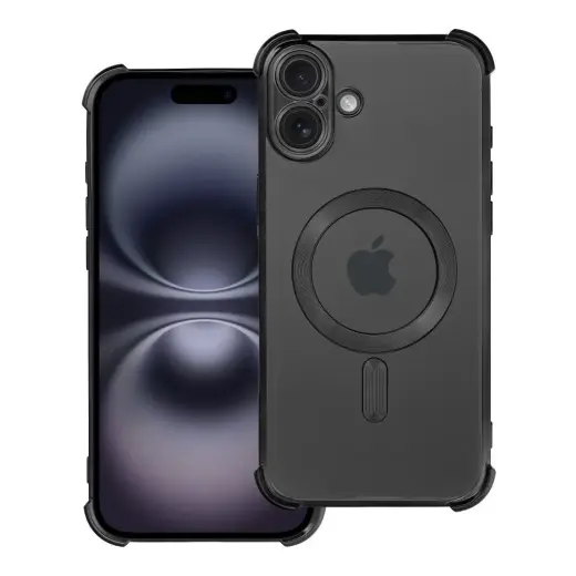 Antishock Electro telefono dėklas su MagSafe palaikymu iPhone 16 Plus juodas