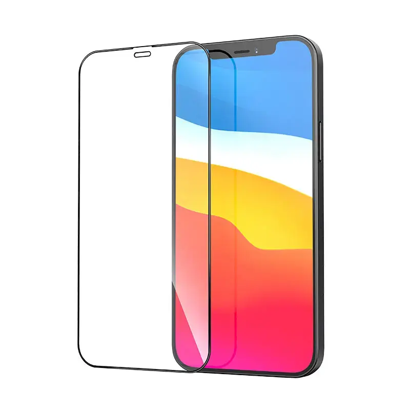 Fusion pilnam ekrānam aizsargstikls telefonam iPhone 12 | iPhone 12 Pro melns