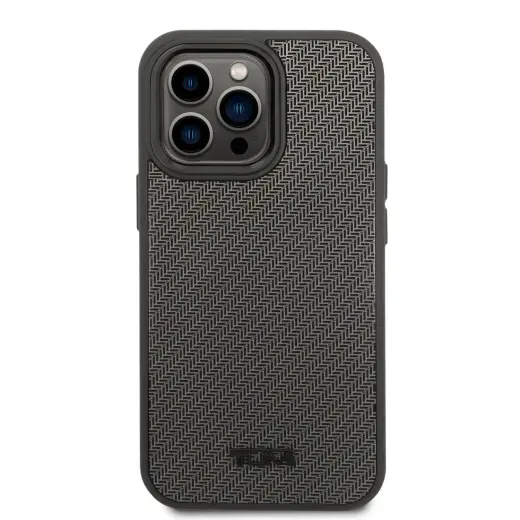 TUMI Aluminium Carbon Pattern Case for iPhone 14 Pro Max Black