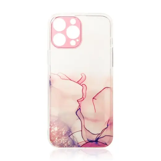 Marble telefono dėklas iPhone 12 Pro rožinis