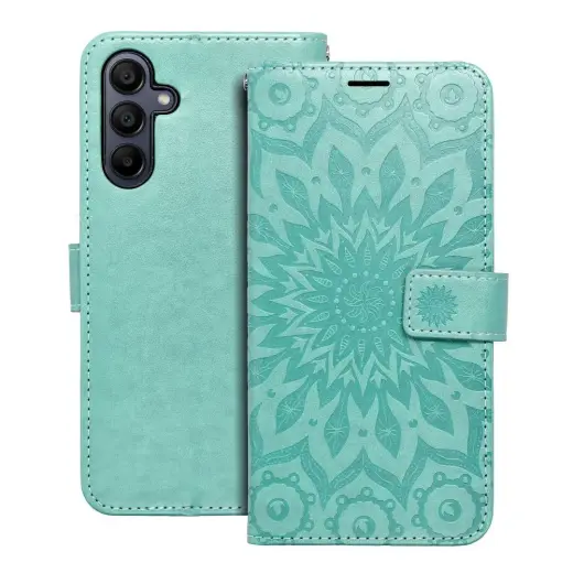 MEZZO mandala grāmatveida maciņš telefonam Samsung Galaxy A15 4G (A155) | A15 5G (A156) zaļš