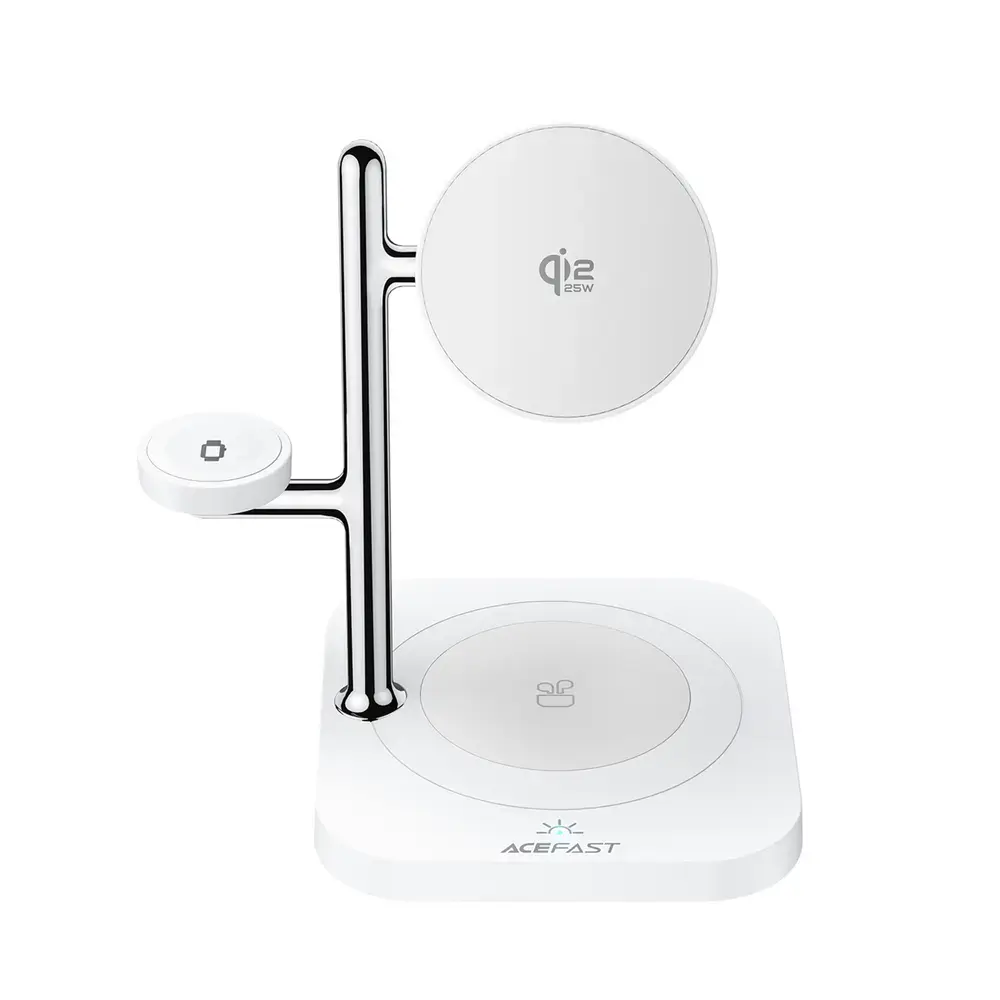 Acefast E39 3-in-1 bezvadu lādētājs | Qi 2.2 | 25W | balts