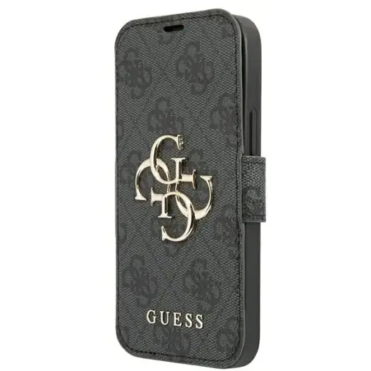 GUBKP13S4GMGGR Guess PU 4G Metal Logo Book Case for iPhone 13 Mini Grey