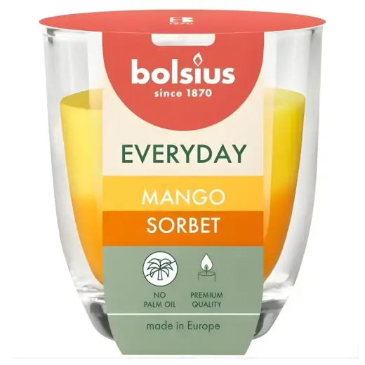 Svece arom. stikla gl. Everyday Ø80x70mm mango sorbet 