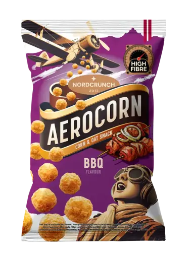 Aerocorn kukurūzas un auzu uzkoda ar BBQ garšu 100g