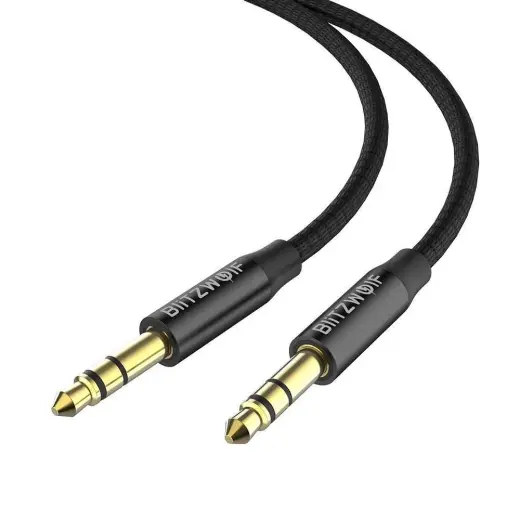 BlitzWolf BW-AA1 Premium AUX vads 3.5 mm -> 3.5 mm 1m Melns