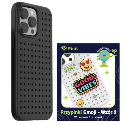 Pinit Dynamic Emoji Pin maciņš telefonam iPhone 14 Pro melns
