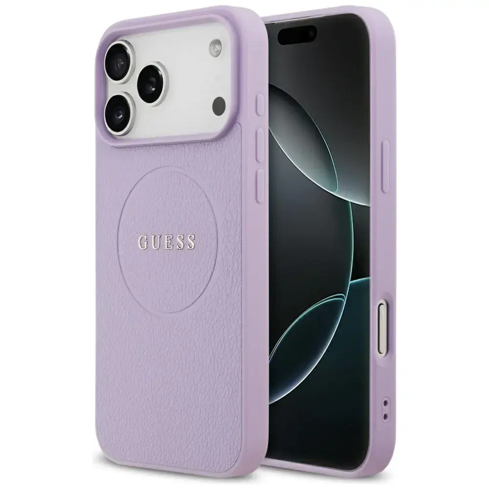 Guess Grained Ring maciņš ar MagSafe atbalstu telefonam iPhone 17 Pro Max violets
