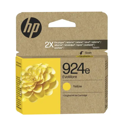 Tindikassett HP 924e EvoMore 4K0U9NE kollane