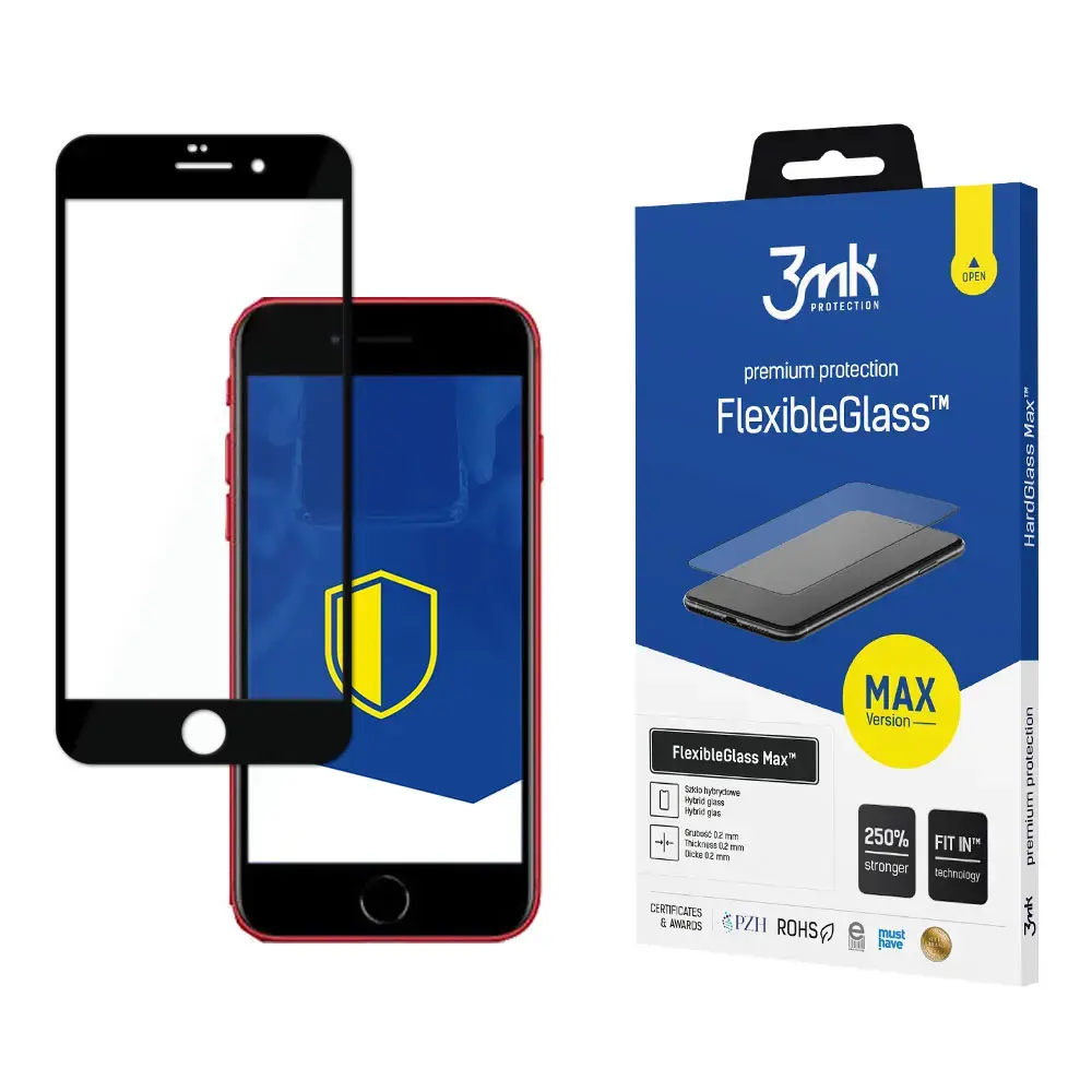Apple iPhone SE 2020|2022 Black - 3mk FlexibleGlass Max™ screen protector