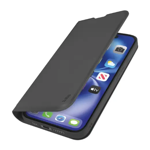 SBS Wallet Smooth raamatutüüpi telefoni ümbris iPhone 16e | iPhone 17e must
