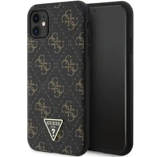 Guess GUHCN61PG4GPK iPhone 11 | Xr 6,1" czarny|black hardcase 4G Triangle Metal Logo