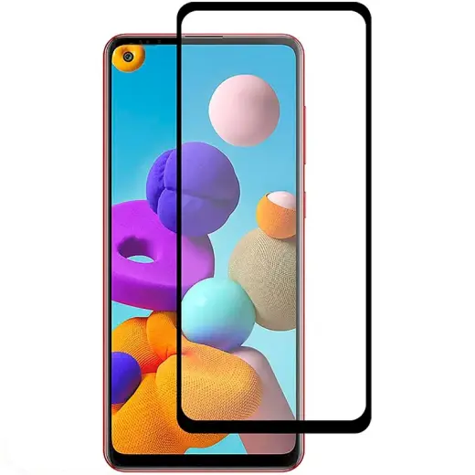 Fusion Full Glue 5D Tempered Glass Aizsargstikls Pilnam Ekrānam Samsung A217 Galaxy A21s Melns