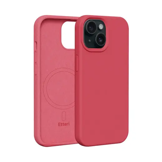 Etteri Silicone telefono dėklas su MagSafe palaikymu iPhone 13 rožinis
