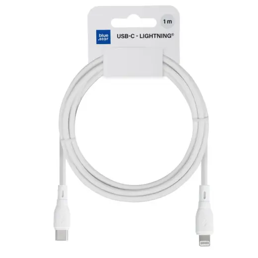 Blue Star PJ72-18-3 andmeedastus- ja laadimiskaabel | USB-C kuni Lightning | 27W | 1m | valge