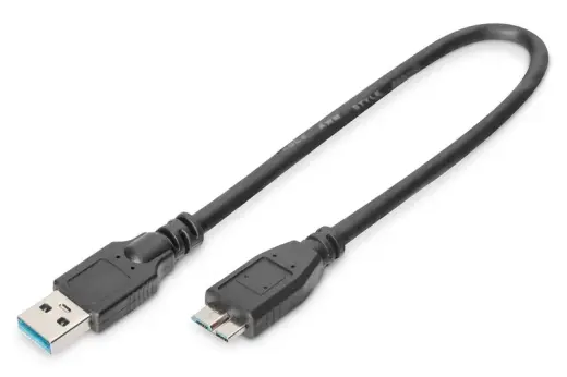 USB3.0 Cable 0,25m USB A|microUSB B M|M Black 0,25m