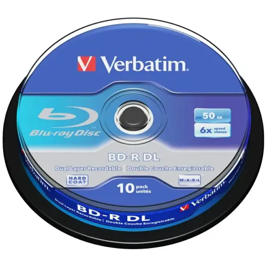 Blu-ray Discs Verbatim 50GB 6X BD-R DL 10pcs gray 43746