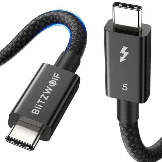 BlitzWolf BW-HDC8 datu pārraides un uzlādes vads | USB-C uz USB-C | 240W | 1.5m | melns