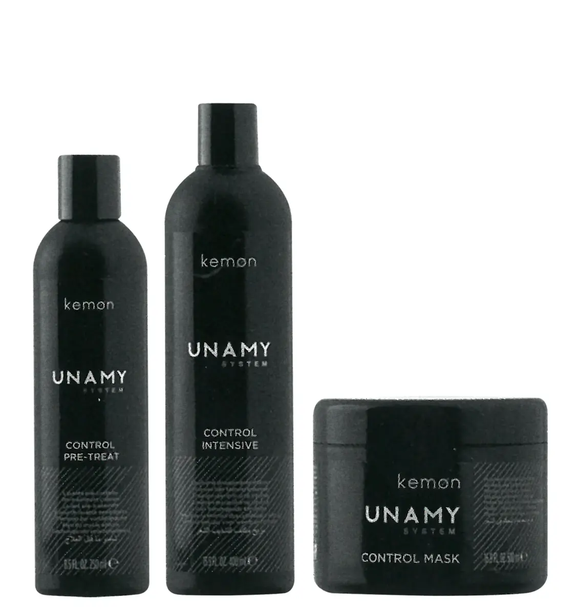 Unamy System Control Intensive Set Kemon: Control Intensive, Hair Shampoo, 400 ml + Control Intensive, Hair Conditioner, 250 ml + Control Intensive, Hair Treatment Cream Mask, 500 ml