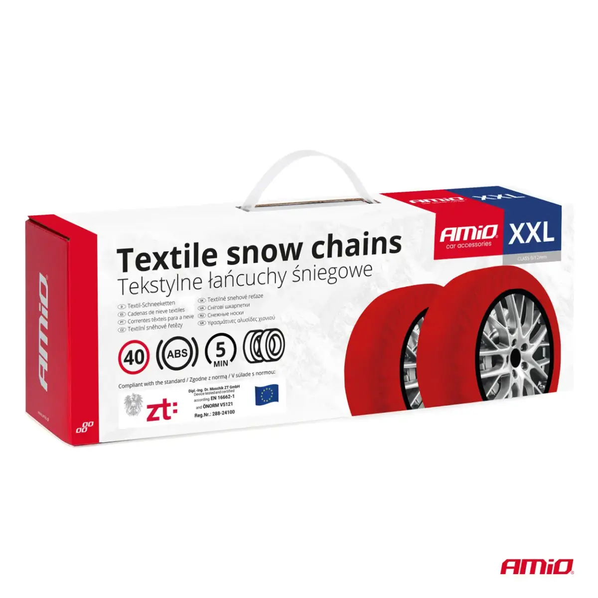 Textile snow chains XXL EN16662-1 Önorm V5121 2 pcs AMIO-04084