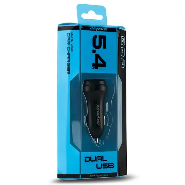 iMymax C54 Premium Car charger 2 x USB | 30W | 5.4A Black