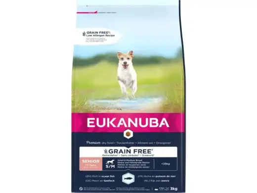 Сухой корм для собак - Eukanuba Senior Small and Medium Ocean fish Grain Free, 3 кг