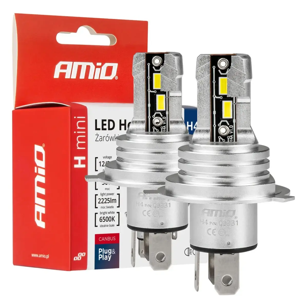 LED Headlights H-mini Series H4/H19 AMiO-03331