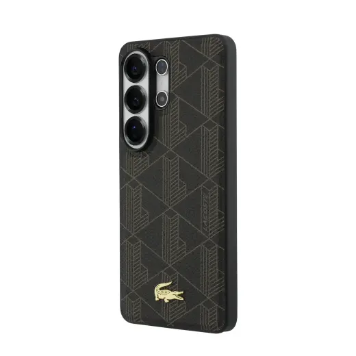 Lacoste PVC Blend Monogram Gold Logo maciņš ar MagSafe atbalstu telefonam Samsung Galaxy S26 Ultra (S948) brūns
