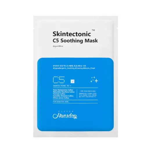 Eleven Huesday, Skintectonic C5, Soothing, Sheet Mask, For Face, 28 g