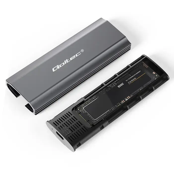 Qoltec Enclosure NV2271 for drive M.2 SSD | SATA | NVMe | USB-C | 2TB