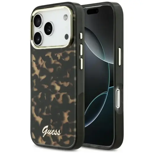 Guess IML Script Metal telefoni ümbris MagSafe toega iPhone 17 Pro jaoks läbipaistev