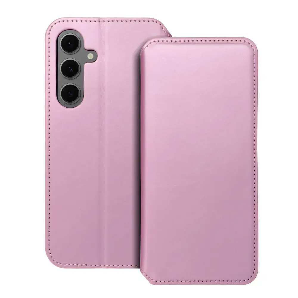 DUAL POCKET grāmatveida maciņš telefonam Samsung Galaxy S24 FE (S721) rozā
