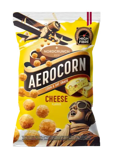Aerocorn kukurūzas un auzu uzkoda ar siera garšu 100g
