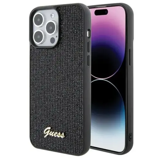 Guess GUHCP15XPMSDGSK iPhone 15 Pro Max  6.7" czarny|black hardcase Disco Metal Script