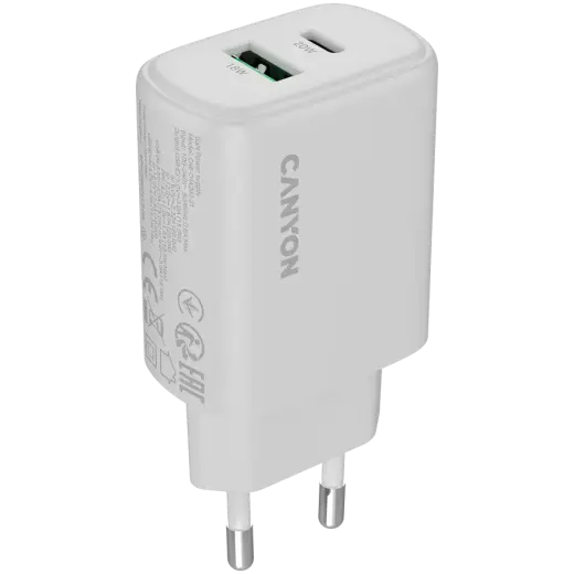 CANYON charger OnCharge 200 20W 1xPD 1xQC EU White