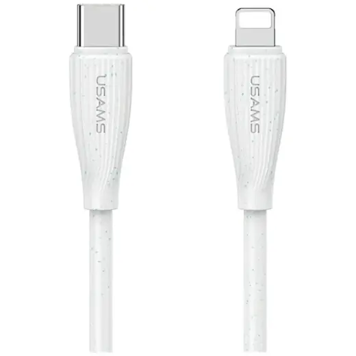 USAMS Green Series SJ717 data transfer and charging cable | USB-C to Lightning | 30W | 1m | white