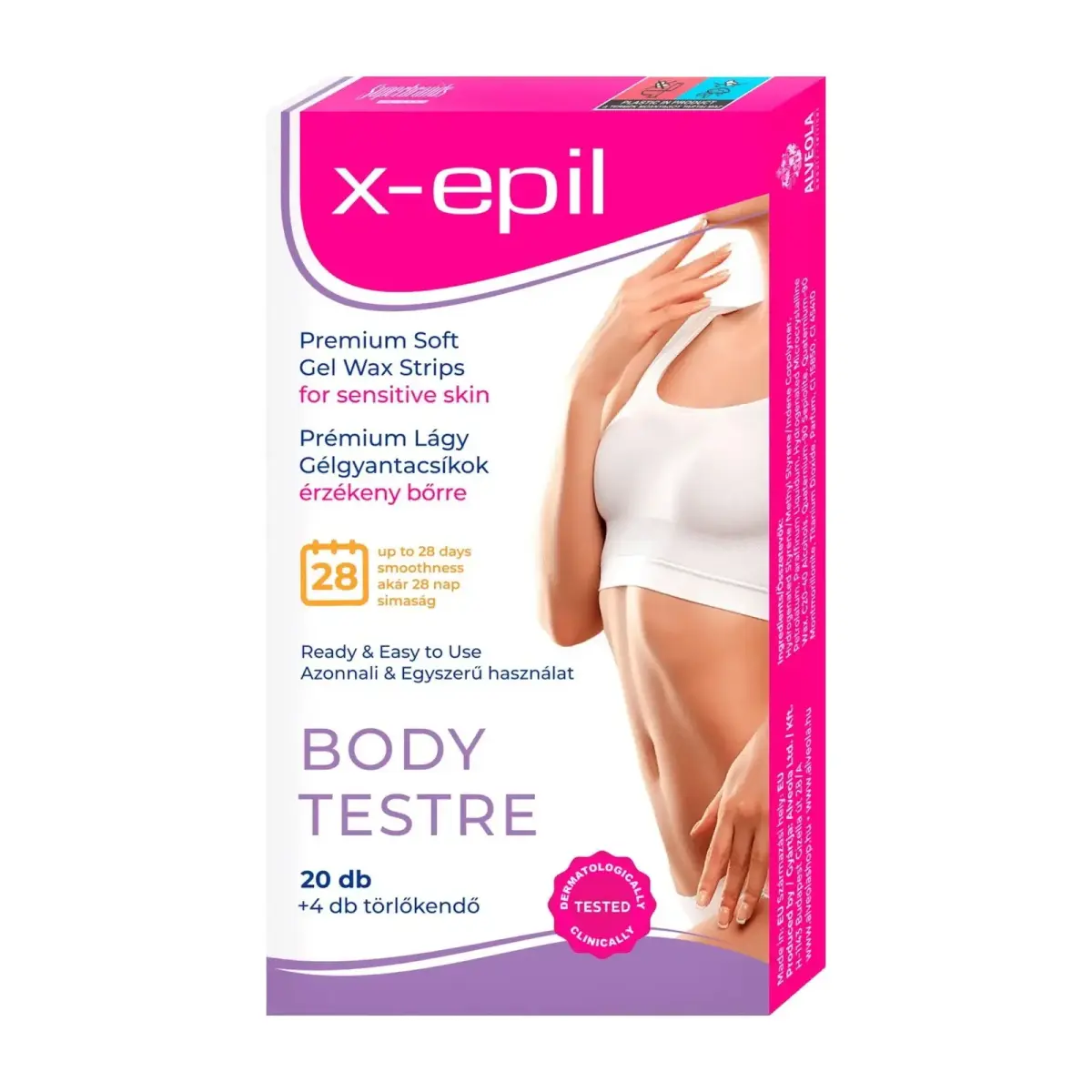 X-Epil, Premium Soft, Silky Finish, Hair Removal Wax Strips, 20 pcs