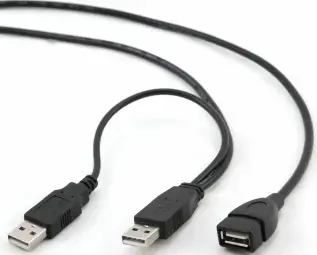 Cable Gembird 2 x USB Male - USB Female 0.9m Black