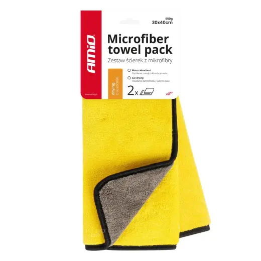Microfiber drying towel pack 30x40cm 950g AMIO-03755